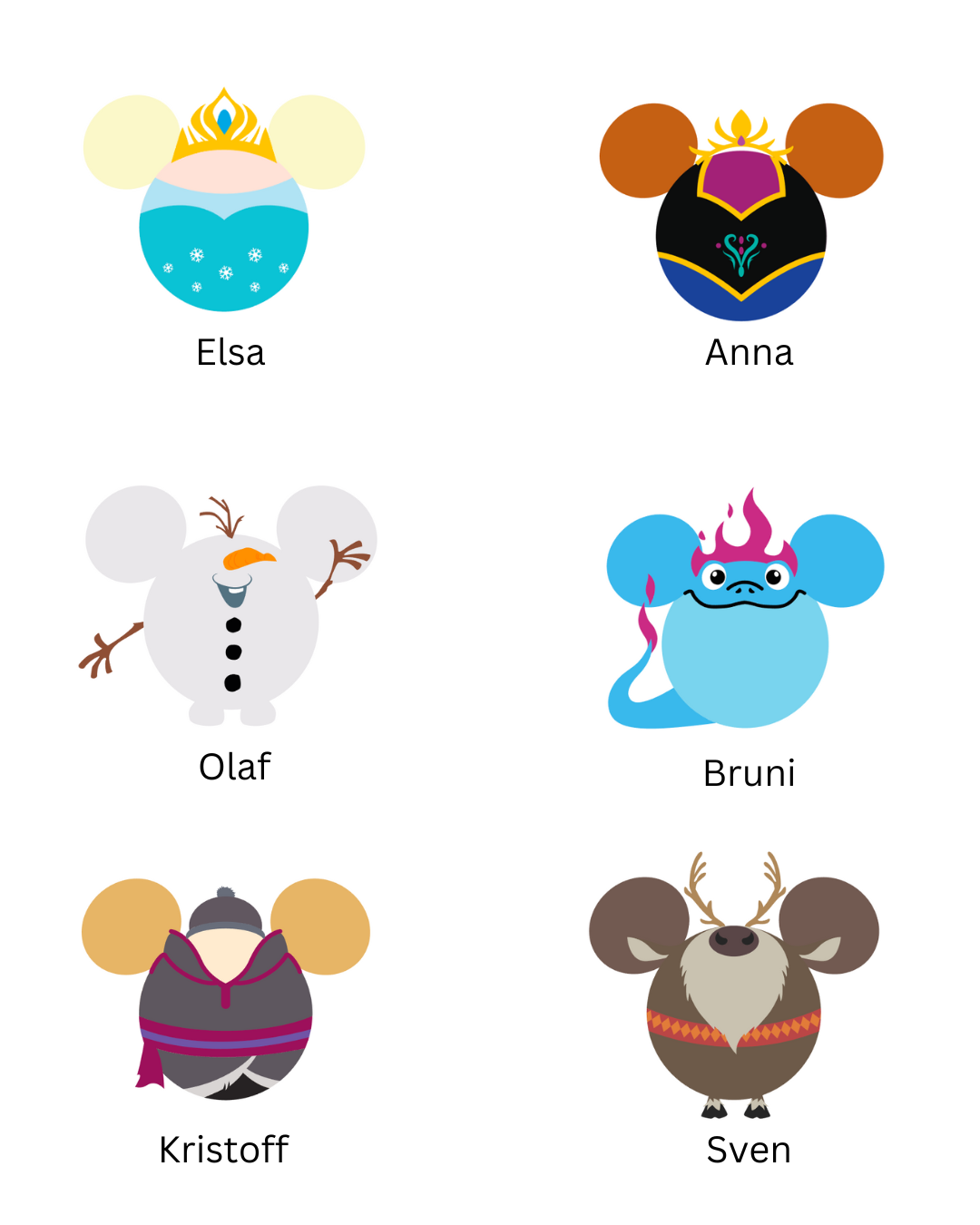 Disney Frozen Themed Mickey Ear Magnets