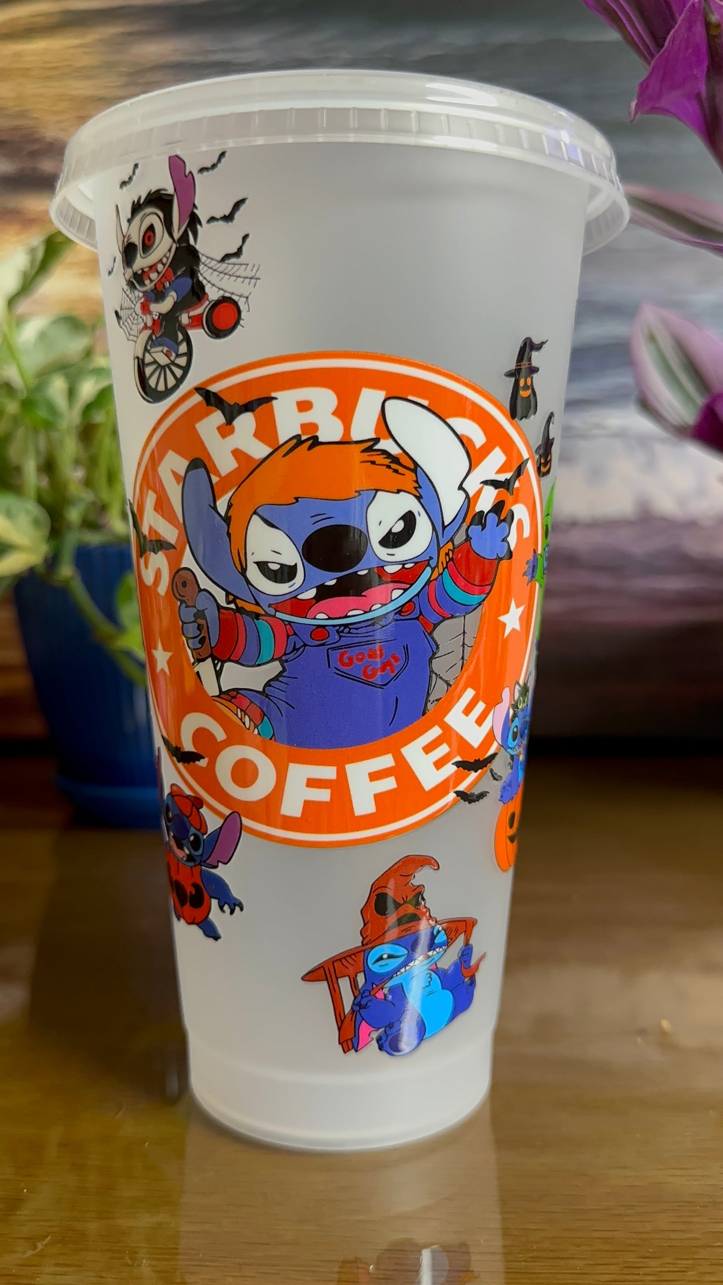 Stitch Inspired Starbucks Tumbler - Halloween Edition