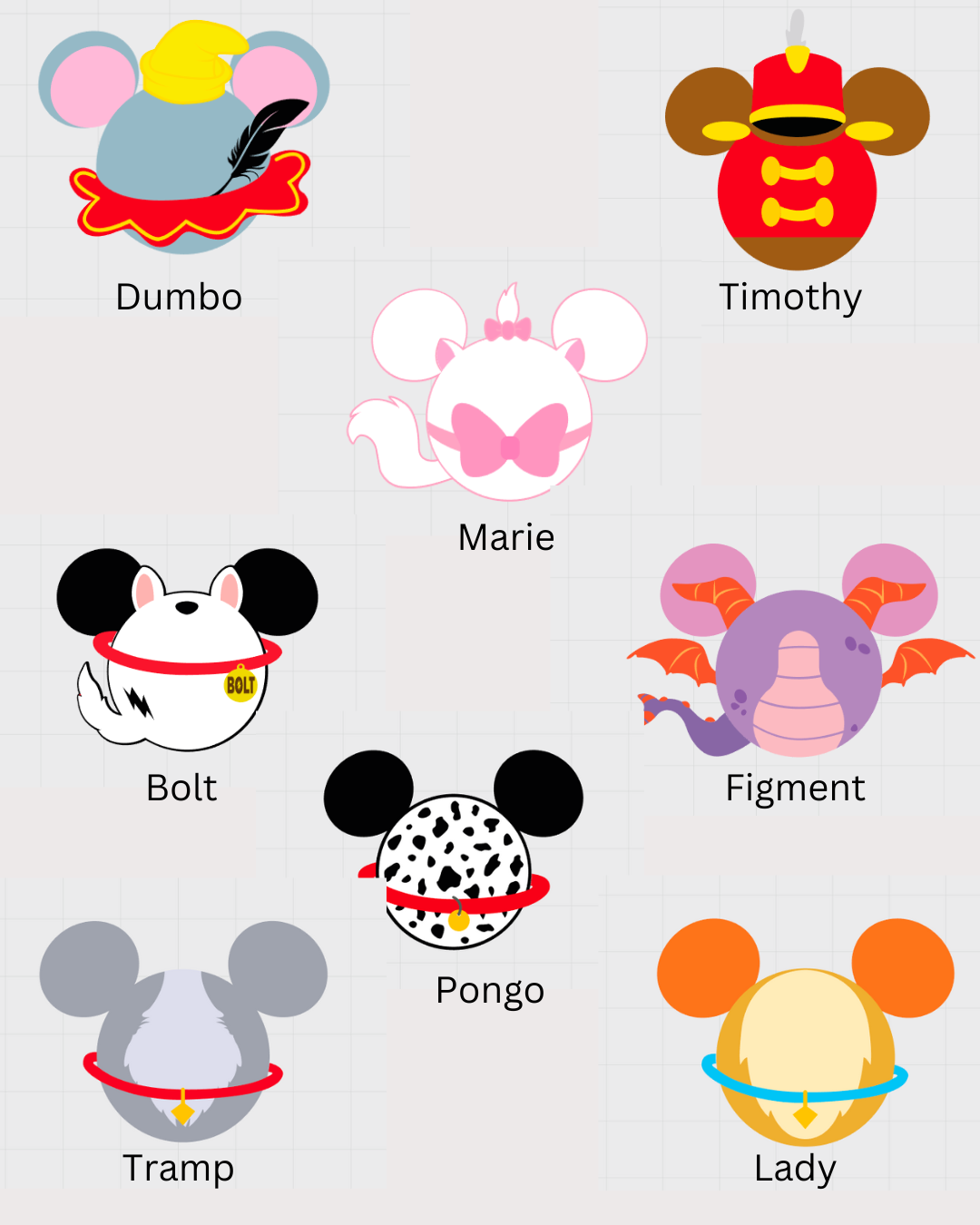 Disney Animals Themed Mickey Ear Magnets