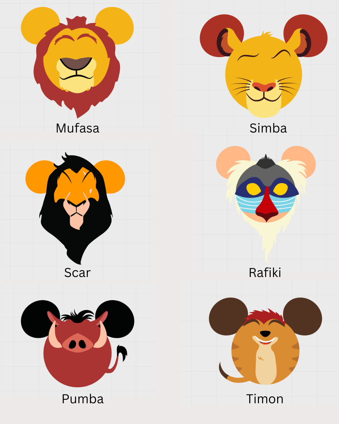 Disney Lion King Themed Mickey Ear Magnets