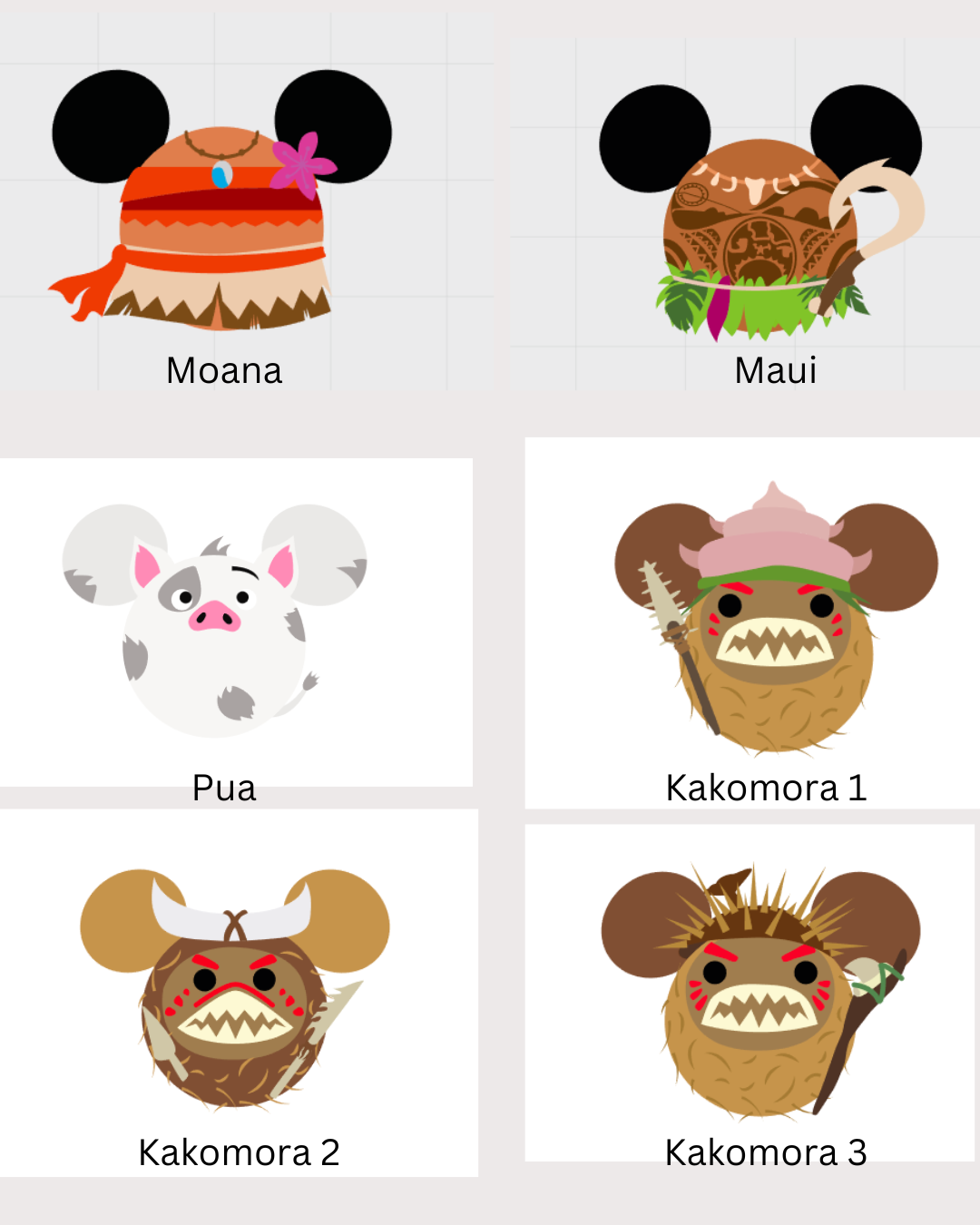 Disney Moana Themed Mickey Ear Magnets